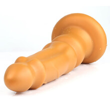 诱生活（Lure）特大后庭粗长肛塞粗女用扩肛器性玩具gay自玩器柔软硅胶拉珠夫妻SM深入式另类性用品 凯撒金色M号+200ML油