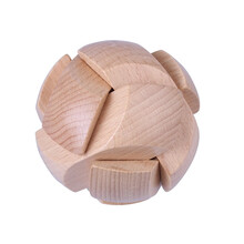 智慧轮 锁鲁班机关盒单个盒装榉木大号孔明锁解环锁九连环系列拆装套装 足球