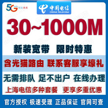 中国电信 上海电信宽带办理新装300M、500M光纤 极速办理极速办理 全家享 快速上门受理办理安装 安装费 或预存款 6个月
