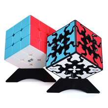 奇艺 勇士S三阶魔方磨砂面免贴纸 有教程 专业比赛魔方益智玩具 三阶+齿轮魔方+教程