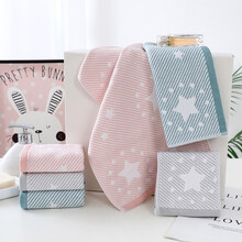 新亚 毛巾 纯棉A类儿童纱布毛巾3条装 可挂全棉子母纱小毛巾 幼儿园吸水洗脸巾手帕 25*50cm 45g/条