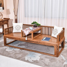 九鲤王府红木家具非洲鸡翅木（学名：非洲崖豆木）明式罗汉床沙发床躺床睡榻床榻实木新中式沙发榻 罗汉床两件套