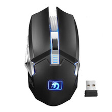 可充电式无线机械鼠标笔记本台式电脑游戏专用无限办公家用静音男女生苹果联想小米通用电竞外设非蓝牙 科技黑【按键静音充电版】