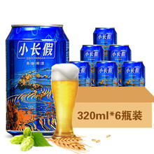 小长假 黄啤国产8度麦香浓郁 易拉罐装 320ml*6罐