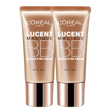 【自营配送】欧莱雅彩妆奇焕光彩粉嫩透亮修颜BB霜粉底霜乳持久遮瑕清爽隔离防晒霜保湿补水提亮肤色女士 2瓶装