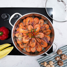 慕厨（Momscook）不锈钢火锅锅复底304平底双耳煎炒锅具电磁炉通用 26×9.5cm火锅-VC2609GL