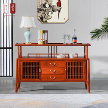 比艺 红木家具非洲花梨（学名：刺猬紫檀）实木餐边柜 新中式厨房多功能橱碗柜备餐柜茶水酒柜储物柜 餐边柜145*42*95cm