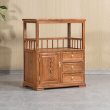 寻古红木家具非洲鸡翅木（学名：非洲崖豆木）茶水柜茶台实木新中式厨房餐边柜卧室储物柜茶叶收纳柜Q 茶水柜：长66*宽42*高82cm