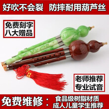 葫芦丝c调成人初学乐器学生儿童入门演奏防摔耐用胶木葫芦丝 仿玉降B调【学习指南+皮盒+中国结】