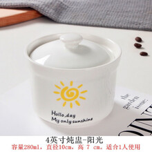 创意陶瓷带盖隔水炖盅家用炖罐内胆蒸汤盅燕窝补品鱼翅甜品小炖盅 4英寸炖盅--阳光