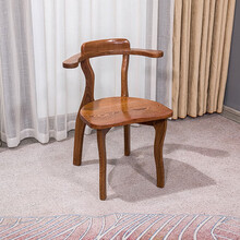 寻古红木家具非洲鸡翅木（学名：非洲崖豆木）餐椅办公椅电脑椅实木新中式会客靠背椅茶椅休闲椅书桌椅 靠背椅