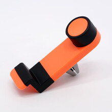 汽车出风口手机导航支架通用华为小米苹果迷你简易车载手机夹子 桔红色 个性款