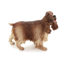 狗狗模型玩具玩偶可爱雪纳瑞帅气杜宾高仿真小狗创意摆件哈士奇牧羊犬 可卡犬 棕色