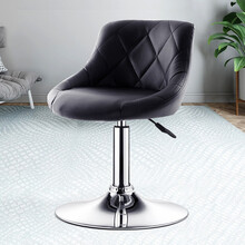 华恺之星 吧台椅餐椅转椅可升降休闲酒吧椅带靠背高脚椅前台接待椅HK-208 经典黑【矮款】