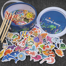 宝宝钓鱼玩具多功能磁性儿童1-3岁半力动脑2男孩女孩三早教一 62条鱼+4根鱼竿【桶装】