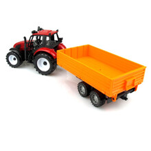 拖拉机玩具 儿童农夫农用拖拉机农场播种收割机洒水车惯性模型工程玩具车套装 农用拉斗拖拉机酒红色