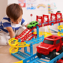 雷朗 小火车轨道车儿童玩具越野车 超大电动过山车男孩轨道 汽车豪华套装