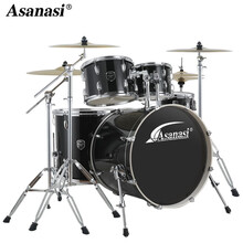 阿萨娜丝（Asanasi）架子鼓 成年人儿童爵士鼓初学入门考级专业演奏打击乐器鼓 升级版黑色五鼓四镲
