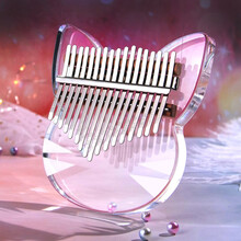 kalimba卡林巴拇指琴手指琴透明水晶拇指琴初学17音巴林琴乐器 17音萌小猫【图案】