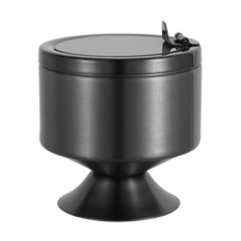 B&y 新款烟灰缸家用 带盖带脚不锈钢烟灰缸创意家用客厅个性潮流办公室带盖有脚烟缸防飞灰 BY244 黑色