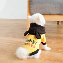 InnoPet狗狗衣服秋装猫咪泰迪秋冬装带帽帽衫比熊博美小型犬幼犬法斗小狗宠物秋冬 (秋冬)黄色你瞅啥 1号XS(建议2-3斤背长20胸围32)