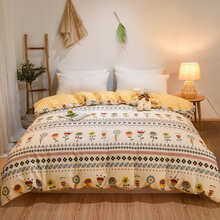 迷人居纯棉碎花被套单件150x200x230双人1.8x2.0m全棉1.5米儿童单人被罩 花香四溢 150x200cm