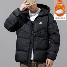 耐克（NIKE）羽绒服男士冬季运动服加厚保暖防风休闲上衣连帽学生外套DD6 DV1132-010黑色 XL