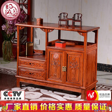 民创红木家具非洲花梨（学名：刺猬紫檀）1.0米m平头弯脚虎脚茶水柜全实木中式原木古典餐边储物柜子原木 1.0米平头弯脚茶水柜海棠色长宽高98*36*81