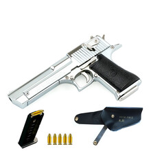 全金属大号可抛壳64抛壳伯莱玩具枪1:2.05金属合金模型礼品收藏不可发射92式训练模型枪模沙鹰 沙鹰银色可抛壳