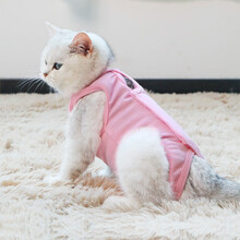 迪普尔 绝育服猫咪手术服母猫绝育服衣服断奶驱虫防舔服皮肤术后手术恢复服 粉色 M