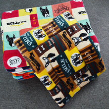 佩迪熊卡通印花狗垫子猫垫子宠物狗狗睡垫被子泰迪比熊猫狗窝垫毛毯小型犬猫咪毛绒垫用品 毛绒垫-法斗咖啡 S-46*35cm（建议7斤内）