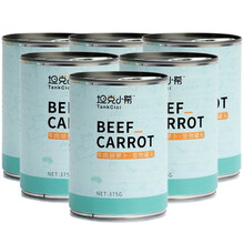 坦克小希猫罐头 狗罐头幼犬成犬 牛肉胡萝卜零食营养罐 幼猫成猫鸡肉三文鱼金枪鱼零食营养罐 狗罐头鸡肉蔬菜味375g*6罐