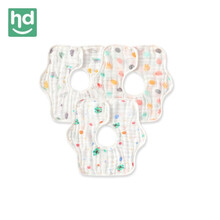 好孩子小龙哈彼婴儿口水兜口水巾宝宝围嘴口水巾纯棉婴儿围兜3装. 浅蓝3条装