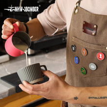 MHW-3BOMBER轰炸机咖啡胸章 BARISTA专属符号纪念徽章金属胸针 6件套