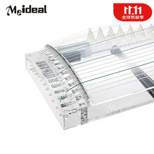 水晶古筝 电子古筝 演出电古筝 演出古筝水晶电声古筝 1.2米长全透明圆尾加盖+灯光效果(+X架)