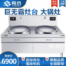 羚木 电炒锅食堂大锅灶大型商用电磁炉15kw大功率双炒电磁灶电炒炉学校工厂酒店大锅灶双头电灶台实惠 双头大锅灶D1000mm