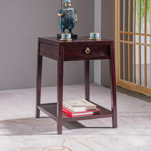 贡艺名居 红木家具血檀（学名：染料紫檀）茶几实木中式功夫茶台客厅简约角几边几 茶几（长42*宽48*高62）