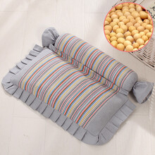 黄豆枕头大豆颈椎枕头颈椎适用成人护颈牵引颈椎的枕头 琉璃灰方新(黄豆