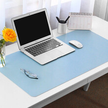 玲魅鼠标垫办公桌垫超大学生写字垫加厚防水桌面垫电脑书桌垫女可定制 900*450mm【天蓝色+粉色】