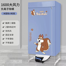 可折叠烘干机家用速干衣大容量干衣机除螨烘衣机烤衣服神器负离子除味智能3重防护低辐射 不折叠触屏(二键150*72*48)冰蓝色