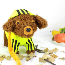 创意电动玩具笨笨狗走路会叫会唱歌电子宠物遥控儿童益智毛绒玩具狗 泰迪绿色卫衣狗 120首歌曲电池版，会背唐诗讲故事