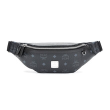 MCM 奢侈品 男士Fursten Visetos系列黑色人造革腰包单肩斜挎包 MMZAAFI04BK001