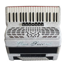 德国进口品质手风琴手风琴60/80/96贝斯进口手风琴初学考级演奏儿童成人手拉风琴 96贝斯37键(白色)