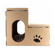 猫房子别墅瓦楞纸猫窝立式猫抓板窝磨爪器双层猫屋防猫抓沙发保护 豹纹猫沙发60厘米