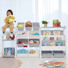 pikaboo韩国宝宝儿童玩具收纳架神器幼儿园多层大容量整理置物架宝宝书架绘本架 时尚灰色Q款