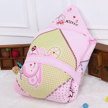 尹珂儿（ICEOL）婴儿抱被秋冬季纯棉包被新生儿用品初生宝宝防踢被子抱毯襁褓小孩包巾四季款加厚可脱胆 秋冬加厚可脱胆玩耍小兔粉色 100*100CM