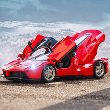 驰誉玩具车法拉利 拉法1/32仿真合金跑车汽车模型响声亮灯回力玩具小汽车六一儿童节礼物