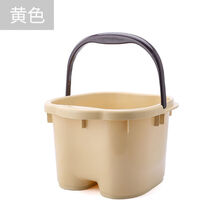泡脚桶带盖加厚塑料洗脚桶带滚轮按摩泡脚盆足浴盆置物四季可用 大号卡其色无盖【普通款】