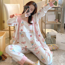 新玛丽拉月子服春秋纯棉产后3月份三件套产妇哺乳4家居5孕妇睡衣春秋纯棉 Y-33#72 XL码  128-148斤