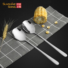 阳光飞歌勺子儿童不锈钢长柄汤勺304吃饭勺子套装长饭勺2支装